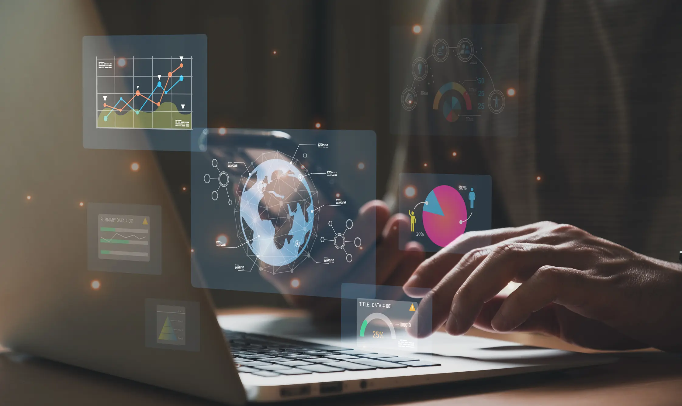 Gráfico del planeta Tierra y otros gráficos